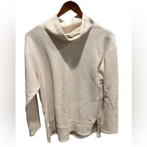 RBX cream textiles fabric turtleneck knit pullover too size large
